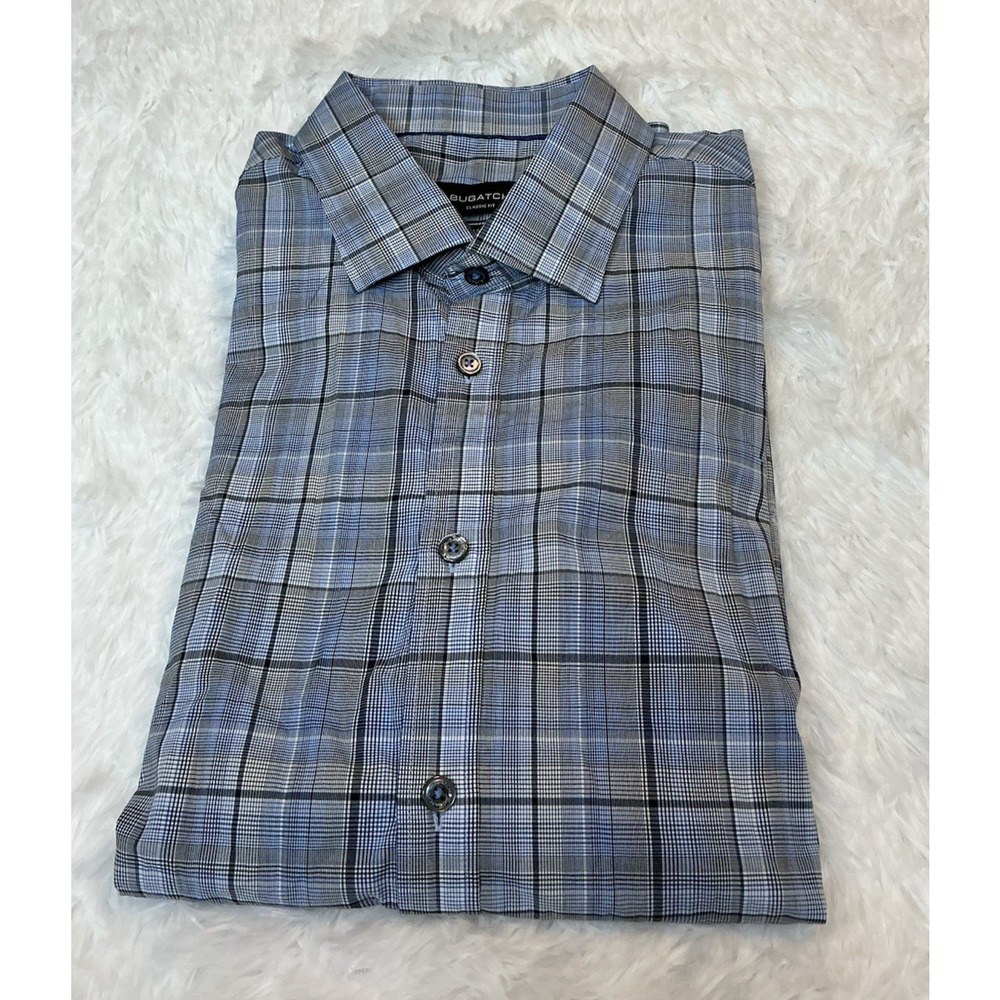 Bugatchi Classic Fit Men’s Button Down Long sleeve Large Comfort Stretch Shirt